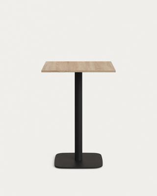 Стол La Forma (ех Julia Grup) Dina высокий стол из меламина с натуральной отделкой и металлической черной ножкой 60x60x96 арт. 177059