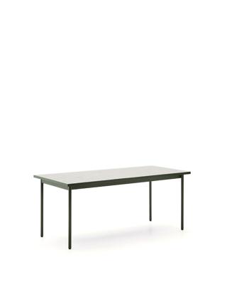 Стол La Forma (ех Julia Grup) Уличный стол Maurina из зеленой оцинкованной стали с плиткой цвета экрю 182 x 91 см арт. 253667