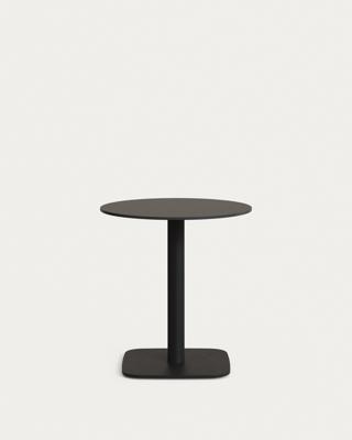 Стол La Forma (ех Julia Grup) Dina Садовый круглый стол черный на черном металлическом основании Ø 68x70 арт. 177971