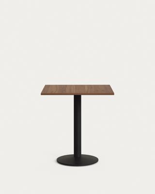 Стол La Forma (ех Julia Grup) Esilda Стол из меламина с ореховой отделкой и черной металлической ножкой 70 x 70 x 70 см арт. 177993