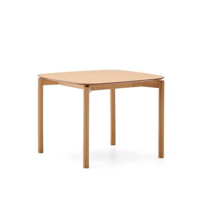 Стол La Forma (ех Julia Grup) Квадратный стол Indara из шпона и каучукового дерева с натуральной отделкой 100 х 100 арт. 251238