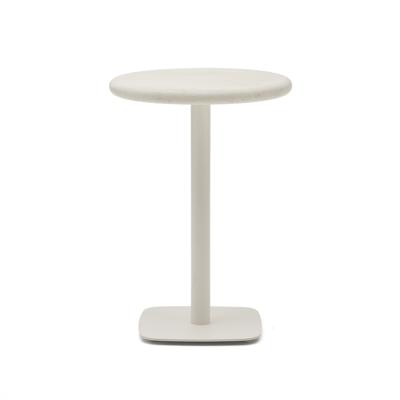 Стол La Forma (ех Julia Grup) Уличный стол Dina круглый белый из цемента и стали со столешницей Ø70 см арт. 263213