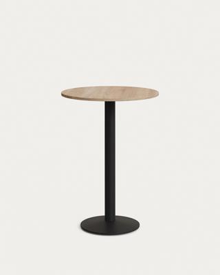 Стол La Forma (ех Julia Grup) Esilda Круглый стол из меламина с натуральной отделкой и черной металлической ножкой  Ø60x96 арт. 177083