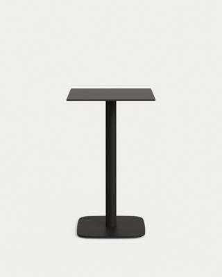 Стол La Forma (ех Julia Grup) Высокий садовый столик Dina черный на черном металлическом основании 60 x 60 x 96 см арт. 177053