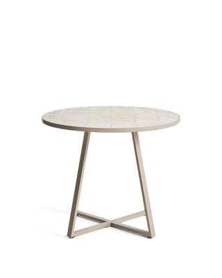 Стол La Forma (ех Julia Grup) Уличный стол Tella из бежевой стали с бежевой плиткой 90 см арт. 482355