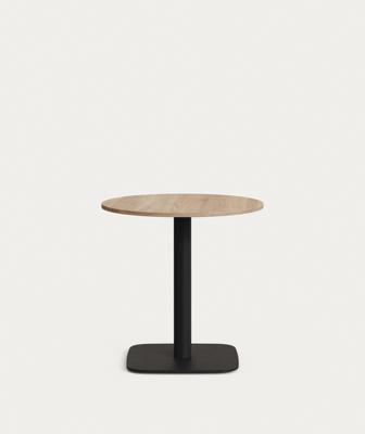 Стол La Forma (ех Julia Grup) Dina Круглый стол из меламина с натуральной отделкой и черной металлической ножкой Ø 68x70 с арт. 177977