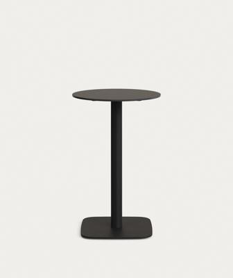Стол La Forma (ех Julia Grup) Dina высокий круглый садовый стол черный с черной металлической основой Ø 60x96 см арт. 177061