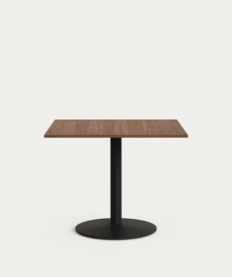 Стол La Forma (ех Julia Grup) Esilda Стол с меламиновой отделкой под орех и черной металлической  ножкой арт. 181872