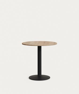 Стол La Forma (ех Julia Grup) Esilda Круглый стол из меламина с натуральной отделкой и черной металлической ножкой Ø70x70 арт. 177987