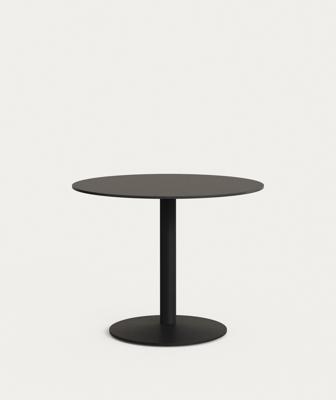 Стол La Forma (ех Julia Grup) Esilda Садовый круглый стол черного цвета с черной металлической ножкой арт. 181876