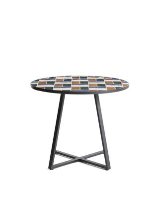 Стол La Forma (ех Julia Grup) Уличный стол Tella из зеленой стали с разноцветной плиткой 90 см арт. 482353