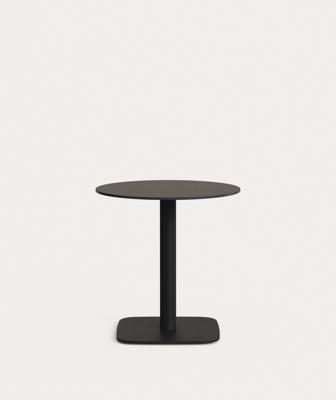 Стол La Forma (ех Julia Grup) Dina Садовый круглый стол черный на черном металлическом основании Ø 68x70 арт. 177971