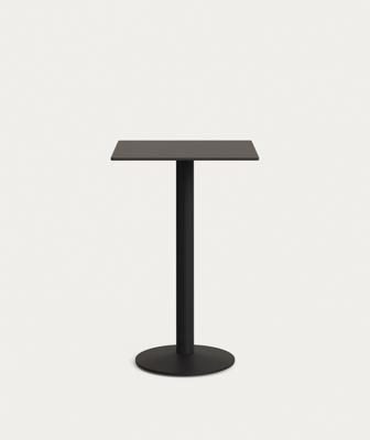 Стол La Forma (ех Julia Grup) Высокий садовый столик Esilda черный на черном металлическом основании 60 x 60 x 96 см арт. 177071
