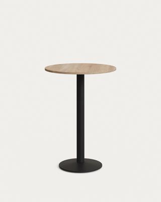 Стол La Forma (ех Julia Grup) Esilda Круглый стол из меламина с натуральной отделкой и черной металлической ножкой  Ø60x96 арт. 177083