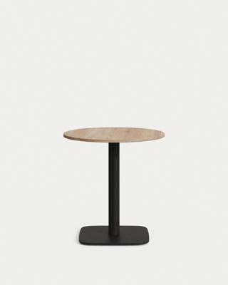Стол La Forma (ех Julia Grup) Dina Круглый стол из меламина с натуральной отделкой и черной металлической ножкой Ø 68x70 с арт. 177977