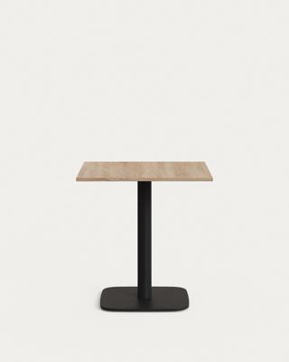 Стол La Forma (ех Julia Grup) Dina Стол из меламина с ореховой отделкой и металлической черной ножкой 70 x 70 x 70 см арт. 177967