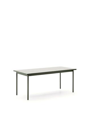 Стол La Forma (ех Julia Grup) Уличный стол Maurina из зеленой оцинкованной стали с плиткой цвета экрю 182 x 91 см арт. 253667