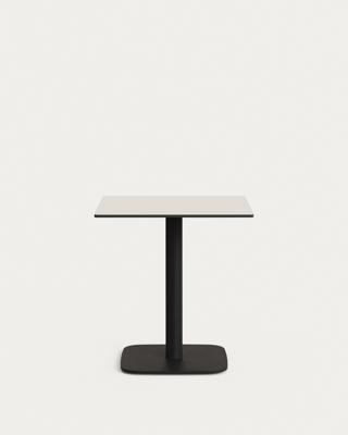 Стол La Forma (ех Julia Grup) Dina Уличный стол белый на черном металлическом основании 68 x 68 x 70 см арт. 177963