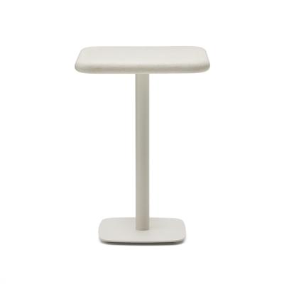 Стол La Forma (ех Julia Grup) Уличный стол Dina высокий белый из цемента и стали со столешницей 70х70 см арт. 263215