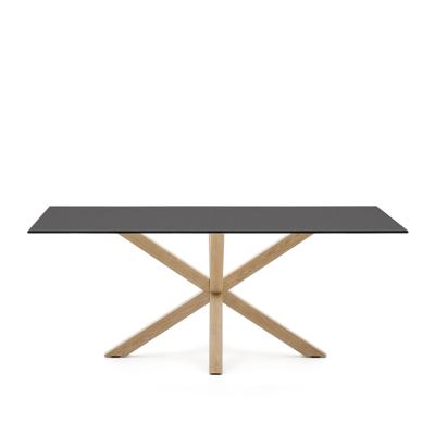 Стол La Forma (ех Julia Grup) Argo Стол обеденный со стальными ножками Wofect и столешницей из черного стекла 200x100 арт. 181401