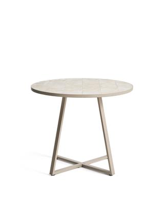 Стол La Forma (ех Julia Grup) Уличный стол Tella из бежевой стали с бежевой плиткой 90 см арт. 482355