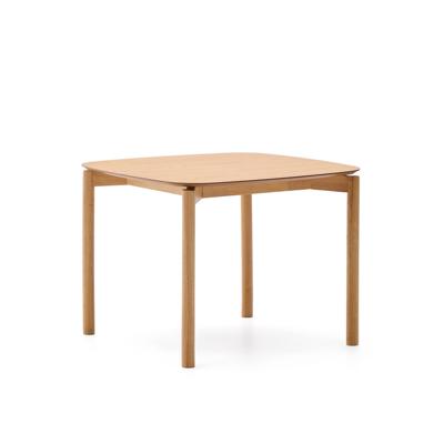 Стол La Forma (ех Julia Grup) Квадратный стол Indara из шпона и каучукового дерева с натуральной отделкой 100 х 100 арт. 251238