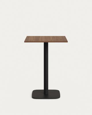 Стол La Forma (ех Julia Grup) Dina высокий стол из меламина с ореховой отделкой и металлической черной ножкой 60x60x96 арт. 177057