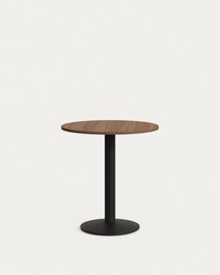 Стол La Forma (ех Julia Grup) Esilda Круглый стол из меламина с ореховой отделкой и черной металлической ножкой Ø70x70 арт. 177985