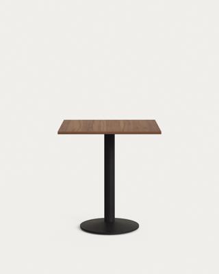 Стол La Forma (ех Julia Grup) Esilda Стол из меламина с ореховой отделкой и черной металлической ножкой 70 x 70 x 70 см арт. 177993