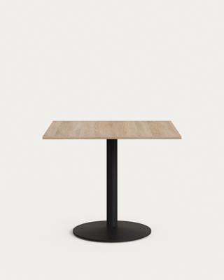 Стол La Forma (ех Julia Grup) Esilda Стол с меламиновой натуральной отделкой и черной металлической  ножкой арт. 181874