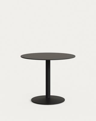 Стол La Forma (ех Julia Grup) Esilda Садовый круглый стол черного цвета с черной металлической ножкой арт. 181876