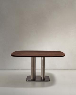 Стол La Forma (ех Julia Grup) Стол Melvar из 100% орехового шпона с основанием из стали 150 x 150 арт. 425285