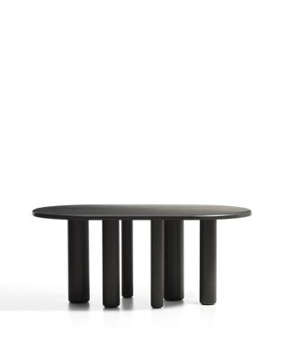 Стол La Forma (ех Julia Grup) Овальный стол Mailen из шпона ясеня с темной отделкой, Ø 180 x 105 см арт. 505516