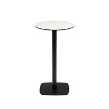 Стол La Forma (ех Julia Grup) Dina высокий круглый садовый стол белый с черной металлической основой Ø 60x96 см арт. 177063