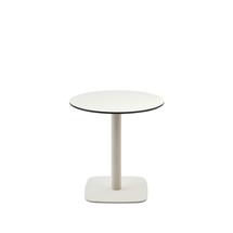 Стол La Forma (ех Julia Grup) Dina Садовый круглый стол белый на белом металлическом основании Ø 68x70 арт. 177979