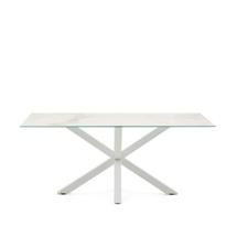 Стол La Forma (ех Julia Grup) Керамический стол Arya белый с белыми стальными ножками 180x100 арт. 045408