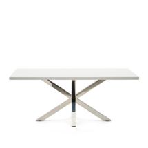 Стол La Forma (ех Julia Grup) Лакированный стол Arya белый на хромированных ножках 200x100 арт. 045384