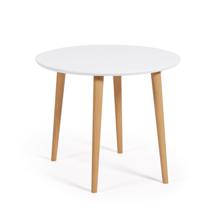 Стол La Forma (ех Julia Grup) Oqui Раздвижной стол с белой столешницей и ножками из массива бука 90 (170) x 90 см арт. 150711