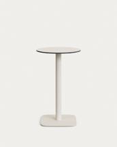 Стол La Forma (ех Julia Grup) Dina высокий круглый садовый стол белый с белой металлической основой Ø 60x96 см арт. 177069