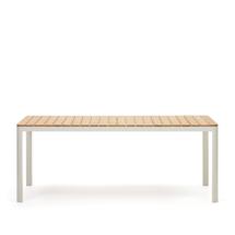 Стол La Forma (ех Julia Grup) Bona Уличный стол из алюминия в белой отделке и тикового дерева 200 x 100 см арт. 156861