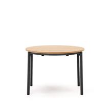 Стол La Forma (ех Julia Grup) Montuiri Круглый раздвижной стол из дубового шпона с ножками черного цвета, Ø90(130) см арт. 192127