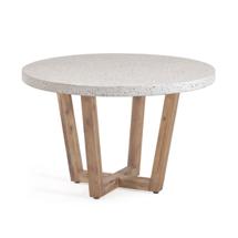 Стол La Forma (ех Julia Grup) Круглый стол Shanelle на двоих из белого терраццо Ø 120 см арт. 099283