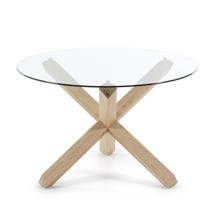 Стол La Forma (ех Julia Grup) Стол Arendal Ø120 дуб, стекло арт. 067283