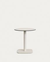 Стол La Forma (ех Julia Grup) Dina Садовый круглый стол белый на белом металлическом основании Ø 68x70 арт. 177979