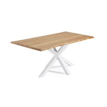 Стол La Forma (ех Julia Grup) Argo Стол с дубовым шпоном натурального цвета и стальными ножками с белой отделкой 160 x 90 см арт. 117002