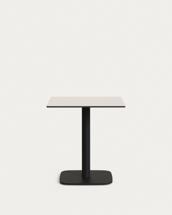 Стол La Forma (ех Julia Grup) Dina Уличный стол белый на черном металлическом основании 68 x 68 x 70 см арт. 177963