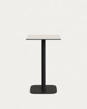 Стол La Forma (ех Julia Grup) Высокий садовый столик Dina белый на черном металлическом основании 60 x 60 x 96 см арт. 177055