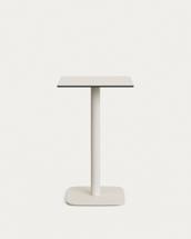 Стол La Forma (ех Julia Grup) Высокий садовый столик Dina белый на белом металлическом основании 60 x 60 x 96 см арт. 177791
