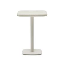 Стол La Forma (ех Julia Grup) Уличный стол Dina высокий белый из цемента и стали со столешницей 70х70 см арт. 263215