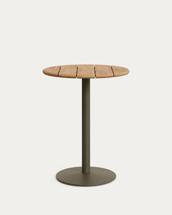 Стол La Forma (ех Julia Grup) Уличный стол Esilda зеленой стали и акации Ø80 см арт. 264262